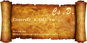 Csernák Dóra névjegykártya